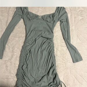 Princess Polly Gray Ruched Long Sleeve Dress